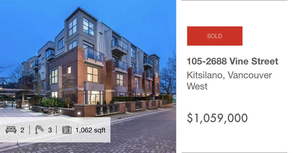 105-2688 Vine Street, Kitsilano, Vancouver West (sold)