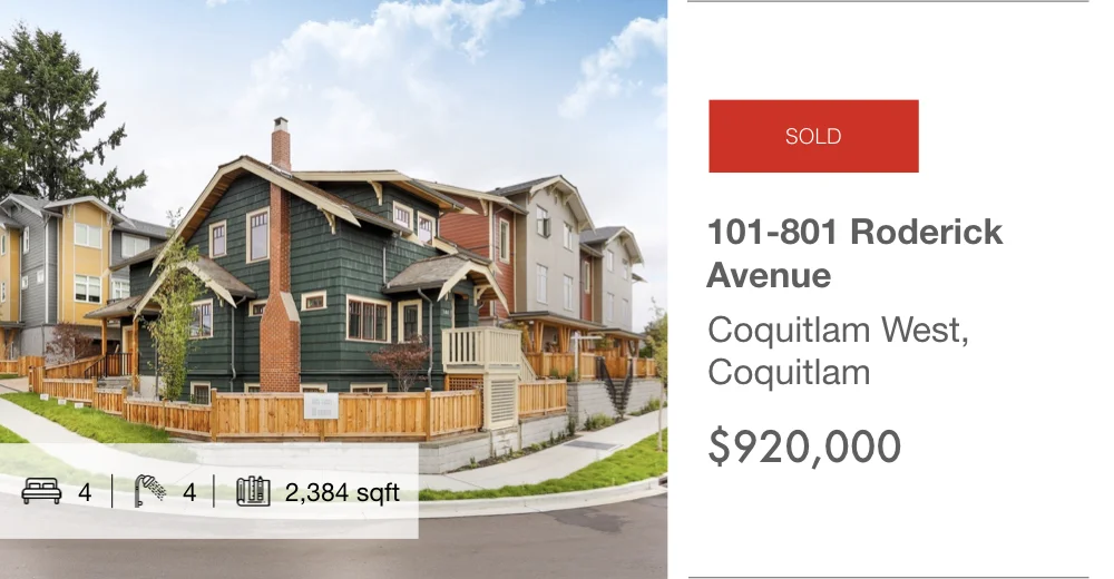 101-801 Roderick Avenue, Coquitlam West, Coquitlam (sold)